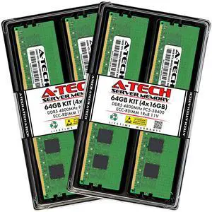 (NOT FOR HOME PC!) A-Tech 64GB 4x 16GB 1Rx8 PC5-38400R DDR5 4800MHz EC8 REG RDIMM Server Memory RAM (NOT FOR HOME PC!) A-Tech 64GB 4x 16GB 1Rx8 PC5-38400R DDR5 4800MHz EC8 REG RDIMM Server Memory RAM