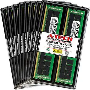 (NOT FOR HOME PC!) A-Tech 512GB 16x 32GB 2Rx4 PC4-19200R DDR4 2400 ECC REG RDIMM Server Memory RAM (NOT FOR HOME PC!) A-Tech 512GB 16x 32GB 2Rx4 PC4-19200R DDR4 2400 ECC REG RDIMM Server Memory RAM