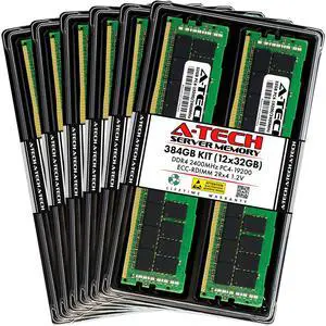 (NOT FOR HOME PC!) A-Tech 384GB 12x 32GB 2Rx4 PC4-19200R DDR4 2400 ECC REG RDIMM Server Memory RAM (NOT FOR HOME PC!) A-Tech 384GB 12x 32GB 2Rx4 PC4-19200R DDR4 2400 ECC REG RDIMM Server Memory RAM