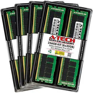 (NOT FOR HOME PC!) A-Tech 256GB 8x 32GB 2Rx4 PC4-25600R RDIMM DDR4 3200 ECC REG Server Memory RAM