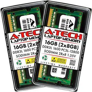 A-Tech 16GB 2 x 8GB PC3-12800 Laptop SODIMM DDR3 1600 Memory RAM PC3L 16G DDR3L A-Tech 16GB 2 x 8GB PC3-12800 Laptop SODIMM DDR3 1600 Memory RAM PC3L 16G DDR3L