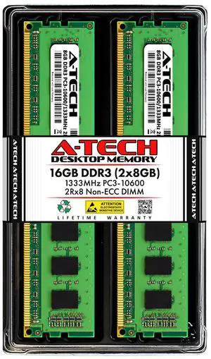 A-Tech 16GB 2x 8GB PC3-10600 Desktop DDR3 1333 MHz DIMM 240pin Memory RAM 16G 8G A-Tech 16GB 2x 8GB PC3-10600 Desktop DDR3 1333 MHz DIMM 240pin Memory RAM 16G 8G