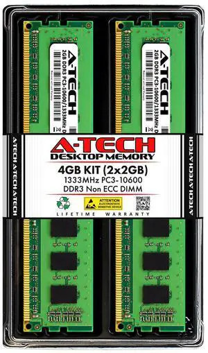 4GB KIT 2 x 2GB DIMM DDR3 NON-ECC PC3-10600 1333MHz 1333 MHz DDR-3 4G Ram Memory 4GB KIT 2 x 2GB DIMM DDR3 NON-ECC PC3-10600 1333MHz 1333 MHz DDR-3 4G Ram Memory