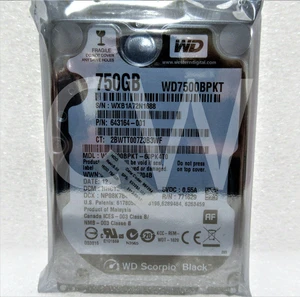 WD7500BPKT Western Digital BLACK 750GB 7.2K RPM 3Gb/s 2.5" SATA Hard Drive WD7500BPKT Western Digital BLACK 750GB 7.2K RPM 3Gb/s 2.5" SATA Hard Drive
