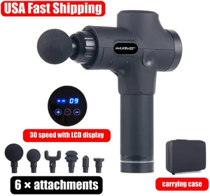30 Speed LCD Massage Gun Deep Tissue Percussion Massager Muscle Vibrating Relax 30 Speed LCD Massage Gun Deep Tissue Percussion Massager Muscle Vibrating Relax