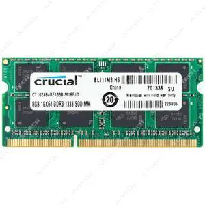 Crucial 8GB DDR3 1333 MHz PC3-10600 2Rx8 SODIMM Laptop Memory RAM CT102464BF1339 Crucial 8GB DDR3 1333 MHz PC3-10600 2Rx8 SODIMM Laptop Memory RAM CT102464BF1339