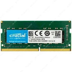 Crucial 16GB DDR4 2666 MHz PC4-21300 SODIMM Laptop Memory RAM 1x (CT16G4SFS8266) Crucial 16GB DDR4 2666 MHz PC4-21300 SODIMM Laptop Memory RAM 1x (CT16G4SFS8266)