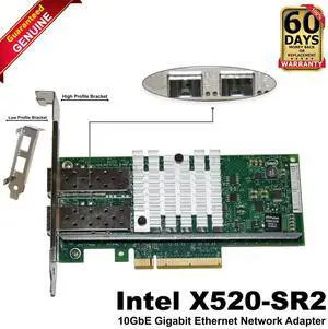 Yottamark Intel X520-SR2 10GbE 2-Port SFP+ Network Adapter CNA E10G42BFSRBLK Yottamark Intel X520-SR2 10GbE 2-Port SFP+ Network Adapter CNA E10G42BFSRBLK