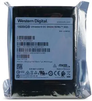 WD DC SN200 1.6TB HUSMR7616BDP301 0TS1307 PCIe Gen 3.0x4 4GB/s MLC NVMe 2.5" SSD WD DC SN200 1.6TB HUSMR7616BDP301 0TS1307 PCIe Gen 3.0x4 4GB/s MLC NVMe 2.5" SSD
