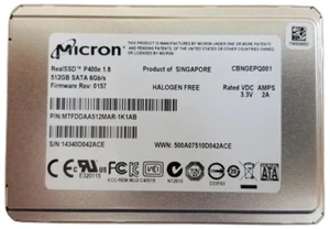 Micron RealSSD P400e 512GB 1.8" SATA 6Gb/s Enterprise SSD MTFDDAA512MAR-1K1AB Micron RealSSD P400e 512GB 1.8" SATA 6Gb/s Enterprise SSD MTFDDAA512MAR-1K1AB