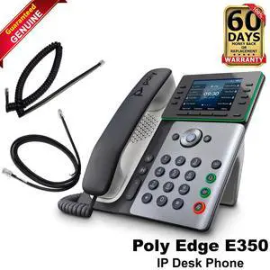 Poly Edge E350 IP Desk Phone 3.5" Color HD Voice Wi-Fi Bluetooth PoE 82M89AA Poly Edge E350 IP Desk Phone 3.5" Color HD Voice Wi-Fi Bluetooth PoE 82M89AA