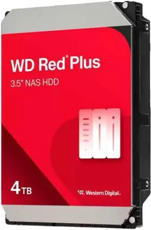 WD 4TB Red Plus NAS 5400 RPM SATA 6 Gb/s 3.5" 64MB Internal Hard Drive HDD WD 4TB Red Plus NAS 5400 RPM SATA 6 Gb/s 3.5" 64MB Internal Hard Drive HDD