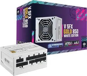 Cooler Master V850 SFX Gold 850W PSU Fully Modular ATX 3.1, 80 Plus Gold (White) Cooler Master V850 SFX Gold 850W PSU Fully Modular ATX 3.1, 80 Plus Gold (White)