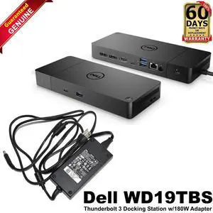 Dell WD19TBS K20A Thunderbolt 3 Docking Station with 180W AC Power Adapter Dell WD19TBS K20A Thunderbolt 3 Docking Station with 180W AC Power Adapter