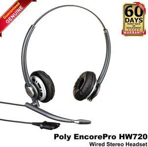 Poly EncorePro HW720 Stereo Binaural Headset QD Wired Mic Black 805H6AA Poly EncorePro HW720 Stereo Binaural Headset QD Wired Mic Black 805H6AA