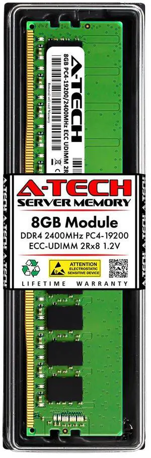 (NOT FOR HOME PC!) A-Tech 8GB 2Rx8 PC4-19200E ECC UDIMM DDR4 2400 MHz Unbuffered Server Memory RAM (NOT FOR HOME PC!) A-Tech 8GB 2Rx8 PC4-19200E ECC UDIMM DDR4 2400 MHz Unbuffered Server Memory RAM