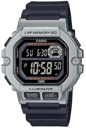 Casio Unisex Quartz Illuminator Lap Memory 60 45mm Digital Watch WS1400H-1BV Casio Unisex Quartz Illuminator Lap Memory 60 45mm Digital Watch WS1400H-1BV