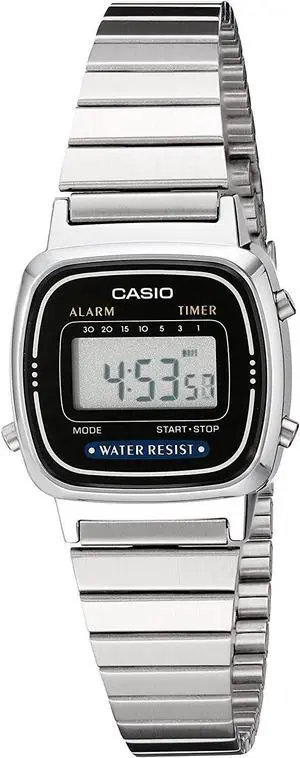 Casio Women's Quartz Alarm Timer Silver-Tone 25mm Digital Watch LA670WA-1 Casio Women's Quartz Alarm Timer Silver-Tone 25mm Digital Watch LA670WA-1