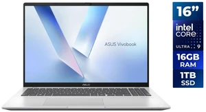 ASUS VivoBook 16.0" WUXGA Intel Core Ultra 9 285H 2.9 GHz 16GB DDR5 1TB SSD W11H ASUS VivoBook 16.0" WUXGA Intel Core Ultra 9 285H 2.9 GHz 16GB DDR5 1TB SSD W11H
