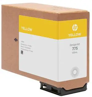 HP 775 500-ml Yellow Ink Cartridge, 1XB19A