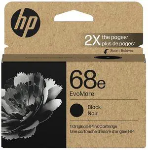 HP 68e EvoMore Black Original Ink Cartridge, ~320 pages, 7FP22TN