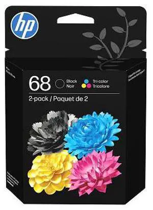 HP 68 2-Pack Black/Tri-color Original Ink Cartridge Combo, 6L6S2TN