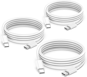Battery Galaxy 10ft Braided USB-C Cable – Nylon, White – For Motorola Moto Z Play Droid (Bulk Qty Available 1-100)