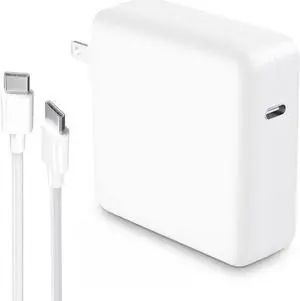 Mac Book Pro Charger, 61W/67W USB C Charger Power Adapter for MacBook Pro/Air 13/14 Inch, for MacBook 12 Inch, Included USB-C to USB-C Charge Cable (6.6ft/2m)