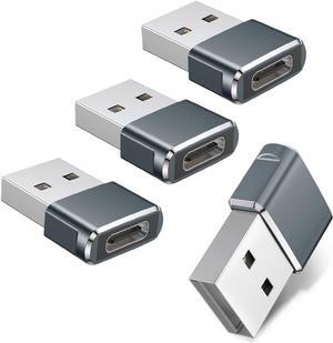 iPhone 16 15 Pro Max Car Charger Adapter 4Pack USB to USBC Adapter Type C Female to A Male Converter for Airpods 4 Apple Watch 10/iWatch iPhone 14 13 Plus iPad Mini 7  Galaxy S24 A54
