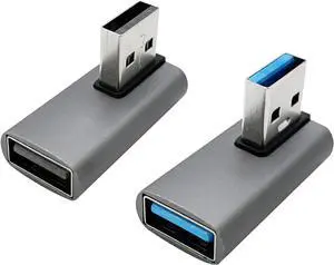 90 Degree USB 3.1 Adapter Combo Left and Right Angle USB A Converter Extender Male to Female Coupler Connector for Laptop USB A Charger Power Bank and More