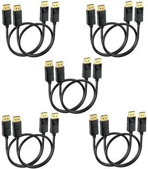 DisplayPort Cable 3FT 10-Pack DP Display Port Cord Male to Male Gold-Plated Supports 4K@60Hz 2K@144Hz Compatible for Computer Laptop Graphics Card Docking Station