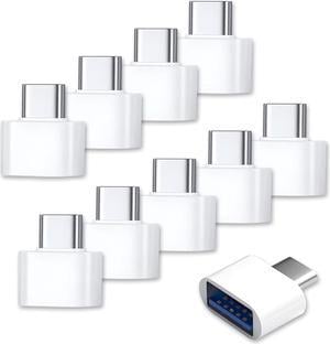 10 Pack USB to USB-C Adapter USB Type-C Male to USB A Female for USB Micro-B Devices Flash Drive Mouse Keyboard Game Controller