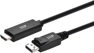 Monoprice DisplayPort 1.4 Cable to 8K HDMI - 8K@60Hz, Up to 32.4Gbps Bandwidth, 32AWG, 10 Feet, Black Monoprice DisplayPort 1.4 Cable to 8K HDMI - 8K@60Hz, Up to 32.4Gbps Bandwidth, 32AWG, 10 Feet, Black