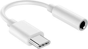 USB C to 3.5mm Headphone Jack Adapter for iPhone 15 USB C to Aux Audio Dongle Cable Cord Compatible with iPad Pro/ Galaxy/Pixel Type C Devices (White)