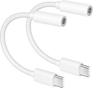[MFi Certified] 2 Pack Headphone Adapter for iPhone 16 15 USB Type C to 3.5mm Female Headphone Jack Adapter Aux Audio Dongle Compatible with iPhone 16/16 Plus/16 Pro/16 Pro Max/15/15 Pro/15 Pro Max