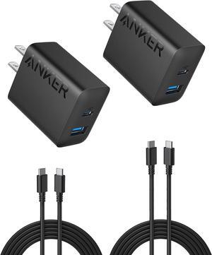 iPhone 15 Charger USB C Charger 2-Pack 20W Dual Port USB Fast Wall Charger USB C Charger Block for iPhone 15/15 Pro/15 Pro Max/iPad Pro/AirPods & More (2-Pack 5 ft USBC Cable Included)