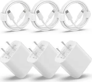 USB C Charger Phone Charger Fast Charging 3Pack 20W Type C Wall Charger Block with 6FT Long USB C to Lightning Cable Compatible for iPhone 14Pro/13 Pro/12/12 Pro Max/11/XS Max/XS/XR/X/8