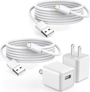 iPhone Charger,2Pack 6FT USB Wall ChargerMFi Certified USB iPhone Charger Cube Travel Plug Block with 6Foot Fast Charging Lightning Cable Cord for iPhone 14 13 12 11 Pro Max XS XR X 8 7 SE2022 iPad
