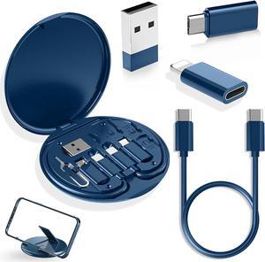USB Adapter Micro USB Charging Cable with USB C Lightning Adapter Lightning to USB C Adapter Multi Charging Cable Storage Box Contains SIM Card Holder