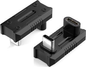 180 Degree USB C Adapter with 13.5mm Wider Gap U Shape USB-C Male to USB-C Female Connector with PD 240W/20 Gbps/8K USB C 180 Angle Adapter for ROG Ally/Steam Deck/Legion Go/Laptop/Tablet/Phone