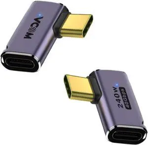 90 Degree USB C Right Angle Adapter 240W Fast Charging 8K Video Audio Display 40Gbps High-Speed Transmission Wide Compatibility