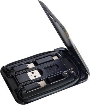 USB Type C to C Charging and Data Transfer Cable with 3 Adapters Combination Set in Credit Card Size Case