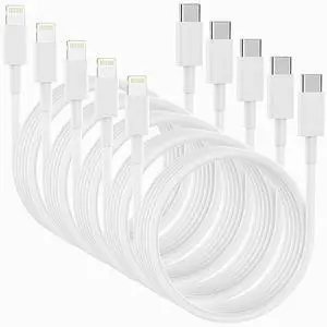 5Pack  MFi Certified USB C to Lightning Cable 6FT - Fast Charging for iPhone 14 to 8