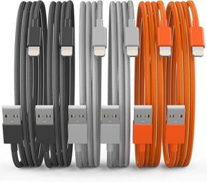 Lightning Cable [ MFi Certified] iPhone Charger 6Pack(3/3/6/6/6/10 FT)  Charging Cable Fast Charging High Speed USB Cable Compatible iPhone 14/13/12/11 Pro Max/XS MAX/XR/XS/X/8-multicolor