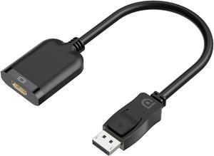 Displayport to HDMI Active Adapter Cable 4K DP 1.4 to HDMI 2.0 Monitor Uni-Directional Converter Male to Female Black Compatible for HP AMD NVIDIA   Desktop TV and More