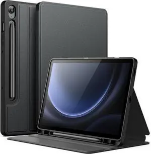 Case for  Galaxy Tab S10 FE / S9 FE 10.9-Inch with S Pen Holder Slim Folio Stand Protective Tablet Cover Multi-Angle Viewing (Black)