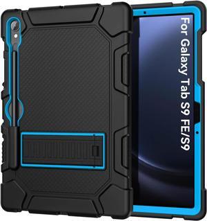 Cantis Case for  Galaxy Tab S9 FE 5G 10.9 Inch/Galaxy Tab S9 11 Inch Case 2023 Heavy Duty Shockproof Rugged Protective Case for  S9 FE Tablet Support S Pen (Black+Blue+Black)