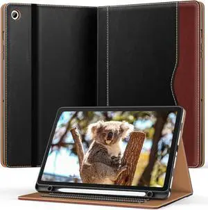 Case for Samsug Galaxy Tab A9+ Plus 11 inch 2024(SM-X210/X216/X218) PU Leather Folio Cover with Multi-Angle Stand//Pen Holder Auto Wake/Sleep Case for Galaxy A9+ 11 Tablet (Black+Brown)