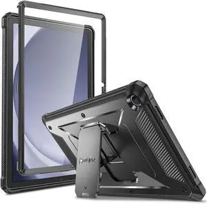 Shockproof Case for  Galaxy Tab A9 Plus/A9+ 5G 11 Inch 2023 Model (SM-X210/X216/X218) Tuatara Rugged Unibody Hybrid Bumper Kickstand Cover Built-in Screen Protector Black