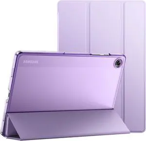 Case for  Galaxy Tab A9+ / A9 Plus 11-Inch 2023 Slim Translucent Back Tri-Fold Folio Stand Protective Tablet Cover Auto Wake/Sleep (Light Purple)